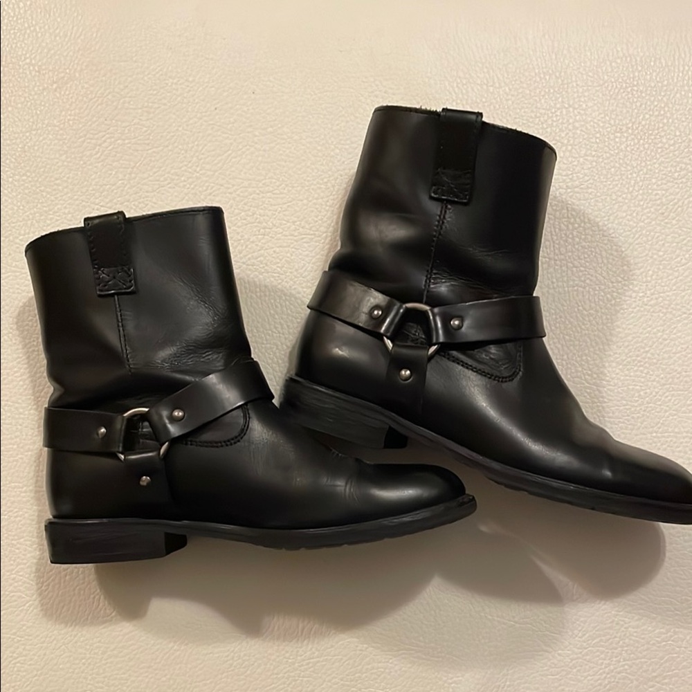 Black Leather Madewell harness Boots 7